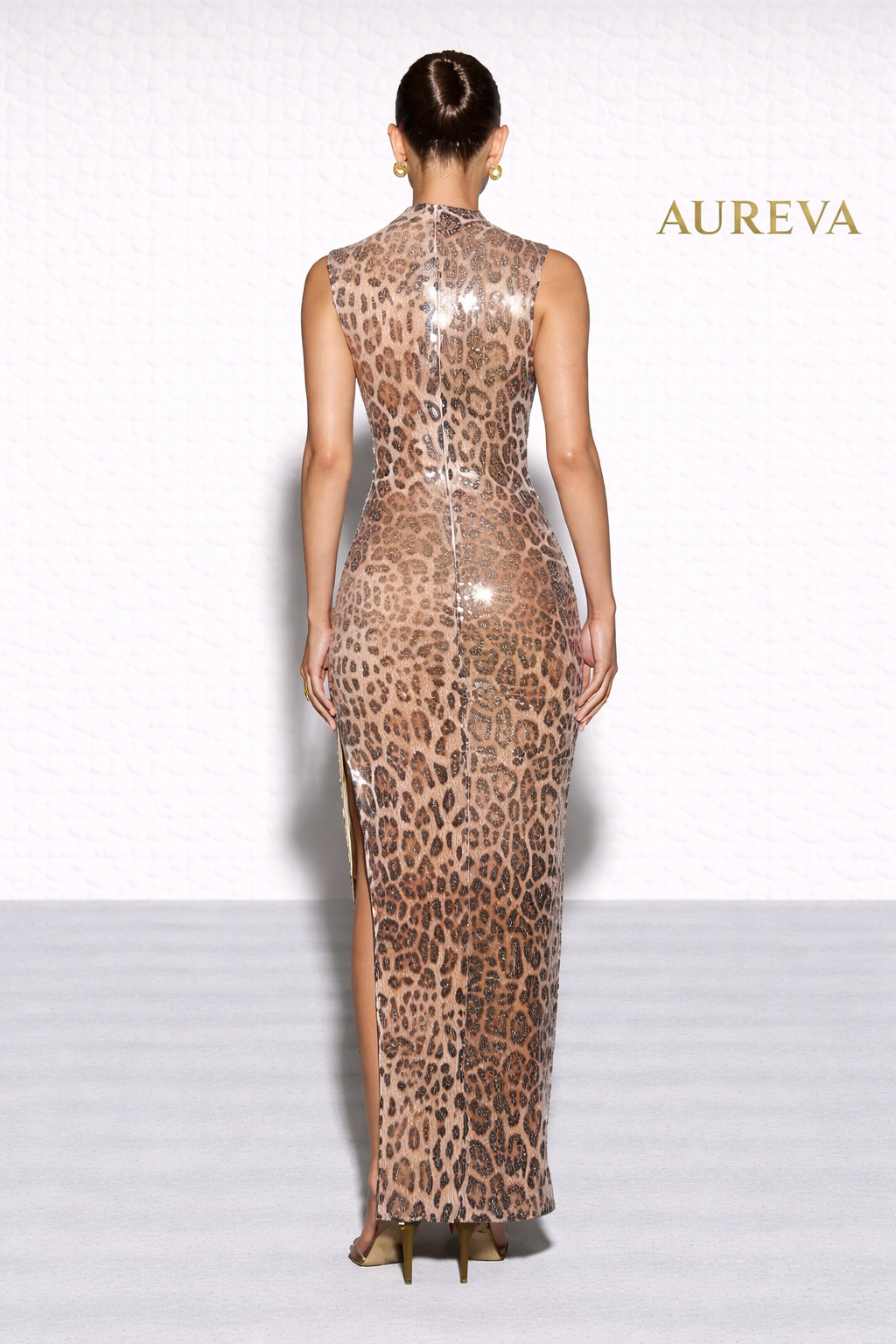 AUREVA | Sequin Dress Leopard Print
