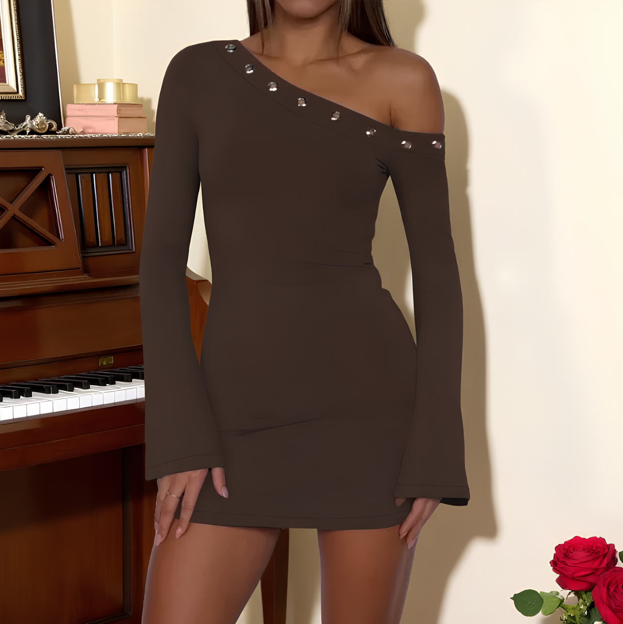 AUREVA | Elegant One-Shoulder Mini Dress