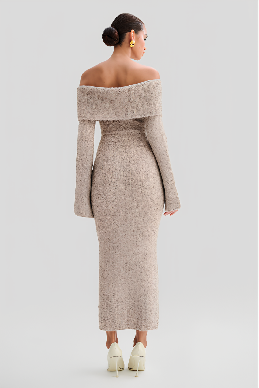 AUREVA | Textured Off-Schoulder Maxi Dress