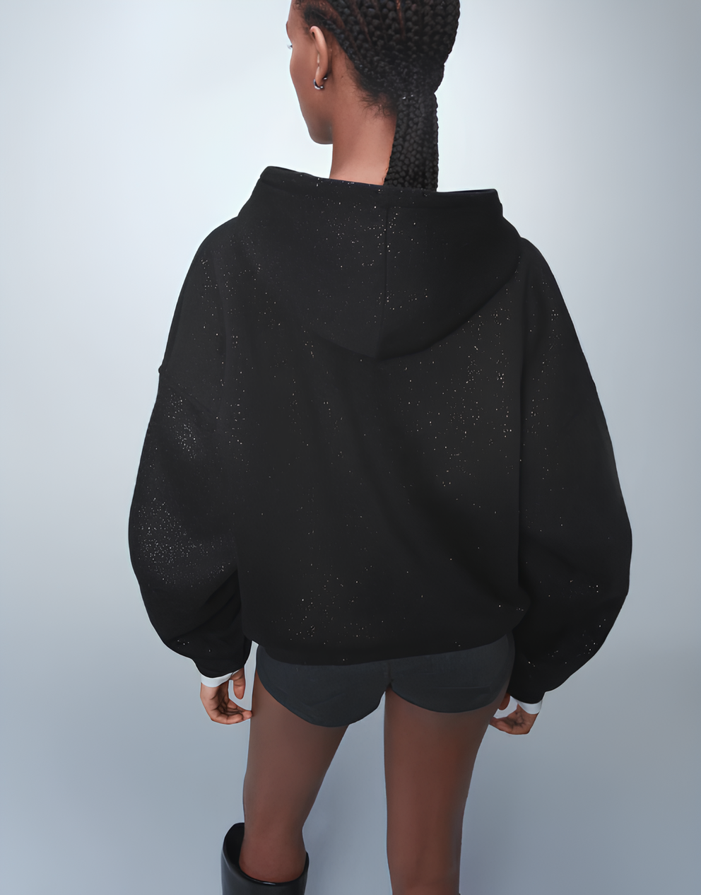 AUREVA | Sparkling Black Hoodie