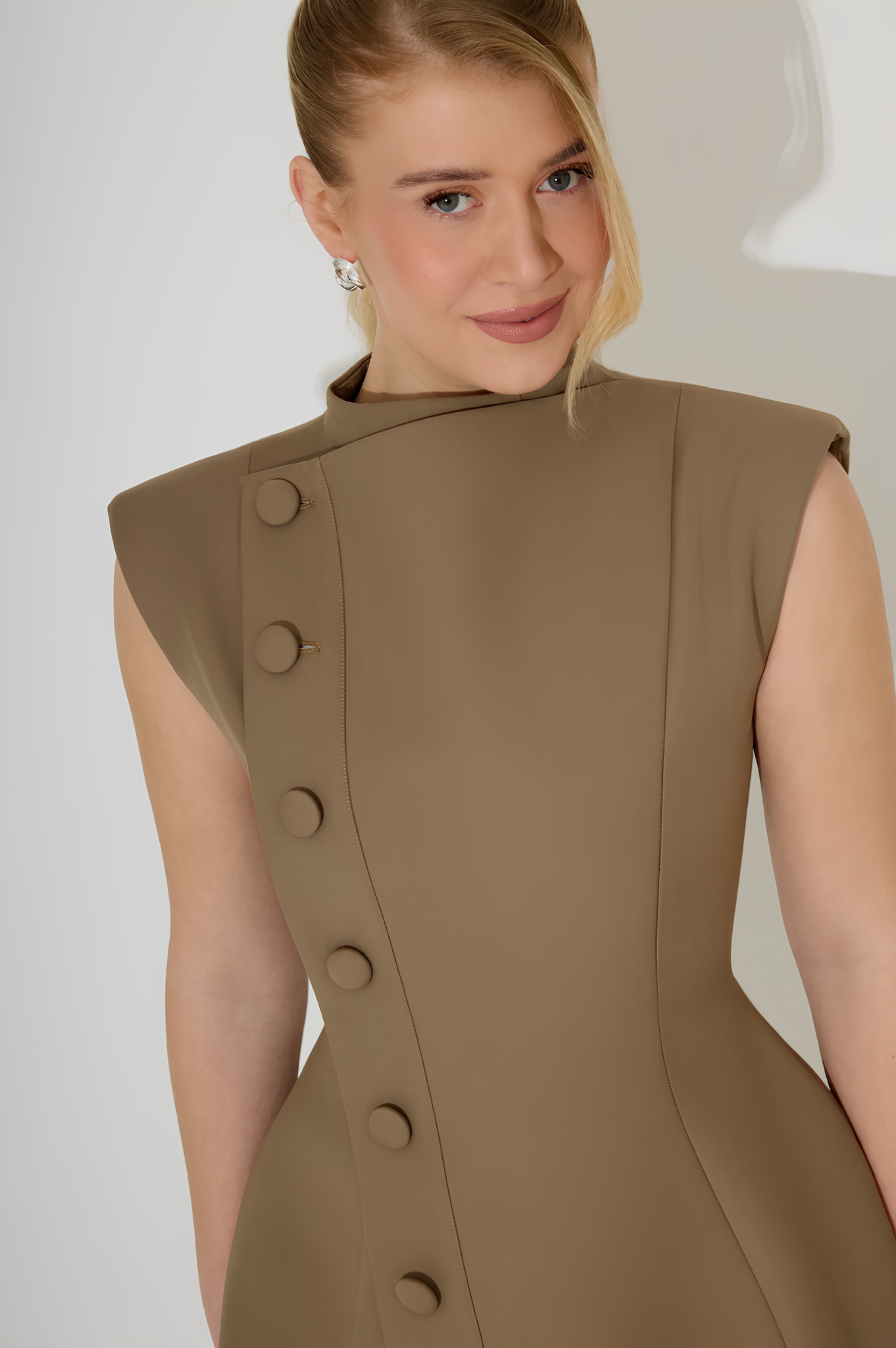 AUREVA | Sleeveless Button Mini Dress