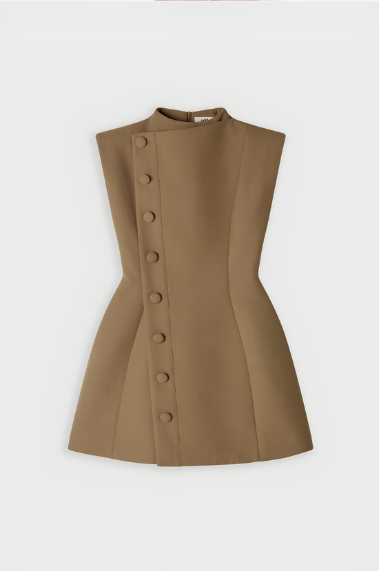 AUREVA | Sleeveless Button Mini Dress