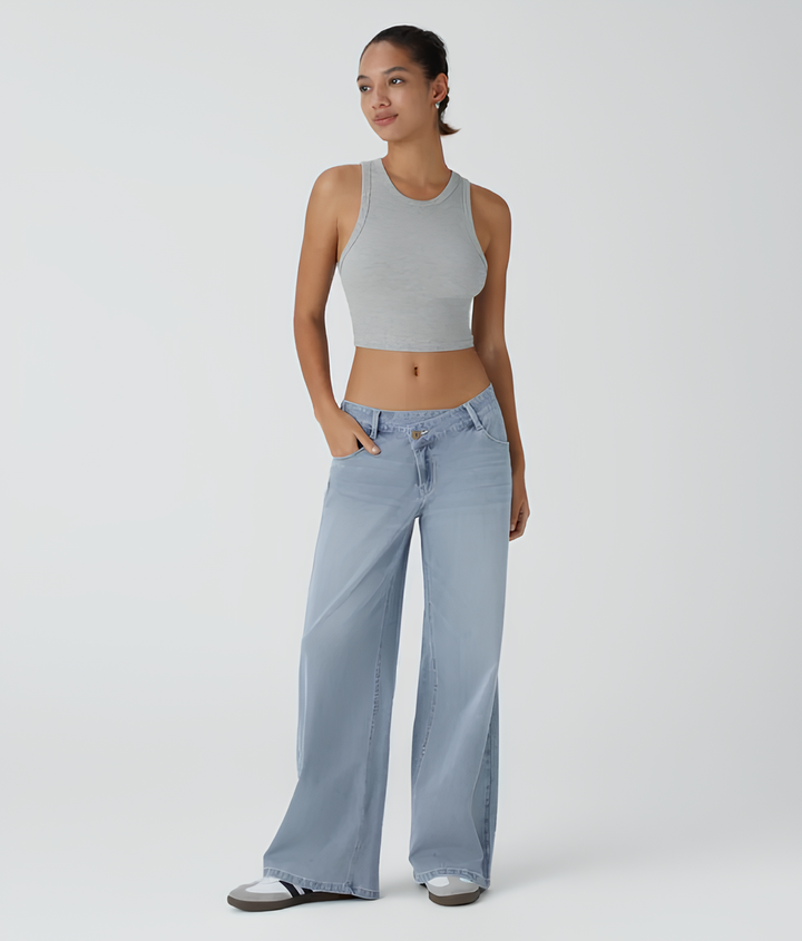 AUREVA | Light Blue Casual Wide-Leg Jeans