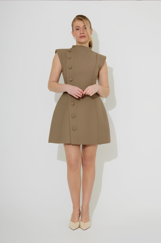 AUREVA | Sleeveless Button Mini Dress