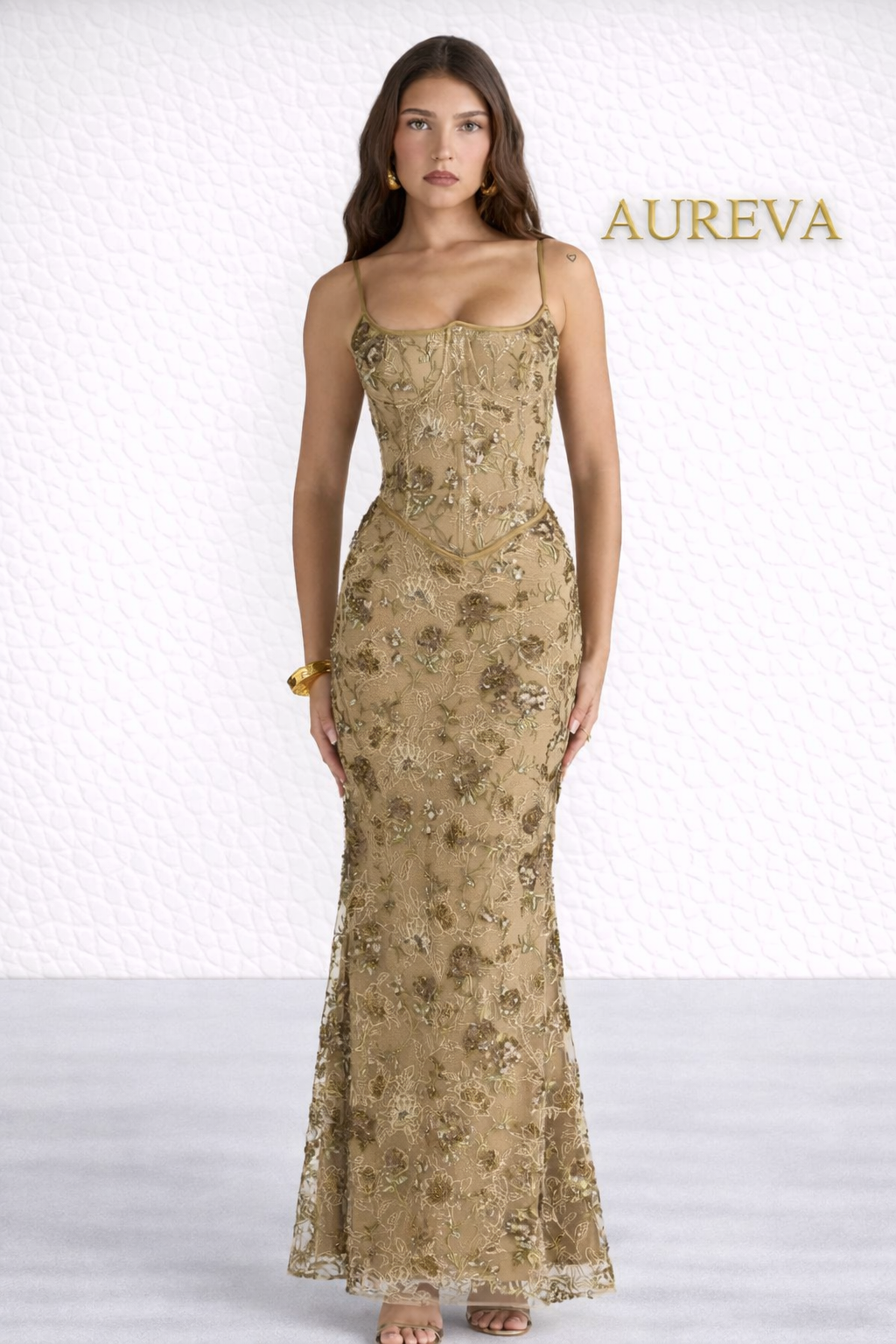 AUREVA | Luxury Embroidered Maxi Dress