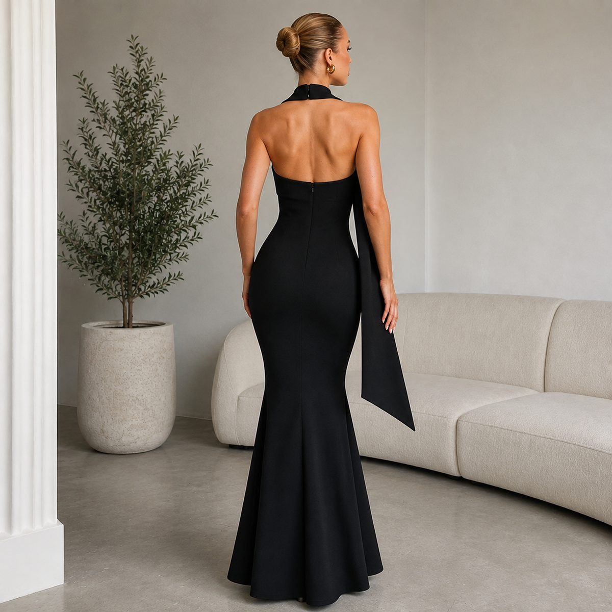 AUREVA | Sculpted Elegance Mermaid Maxi Dress